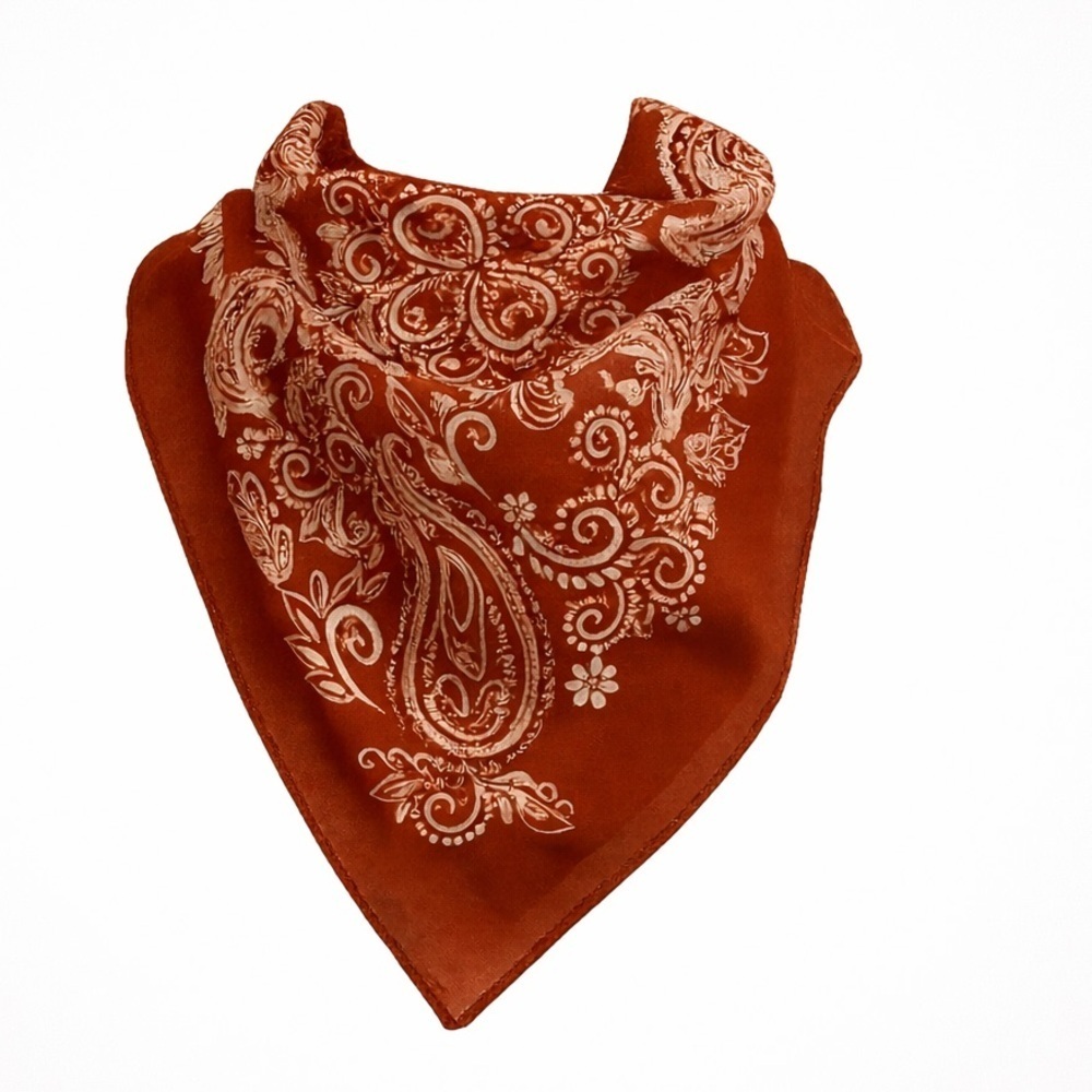 Rust Bandana Pattern Scarf - Picture 4 of 5
